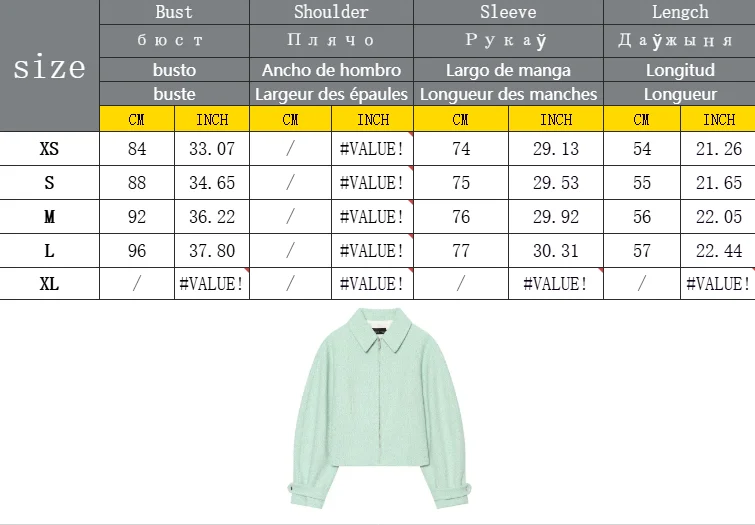 Damen Vintage Blaue Einreihige Jacken Damen 2026 Herbst Neue Schicke Lässige Faltenärmel Stehkragen Mäntel High-Street Damen Oberteil – Detail 1