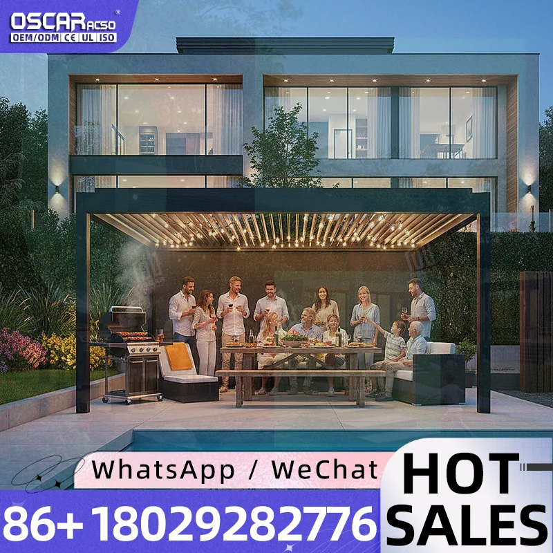 Customizable Size Luxury Manual or Motorized Retractable Sunroof System for Aluminum Patio Structure Outdoor Gazebo in US Market