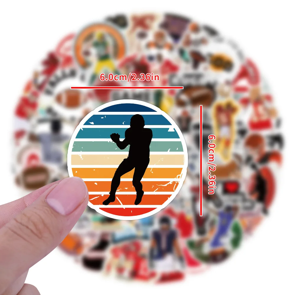 10/30/50/110PCS Cool Sports Stickers Rugby Cartoon Graffiti for Phone Laptop Water Cup Car Travel Luggage Refrigerator Kids Toy