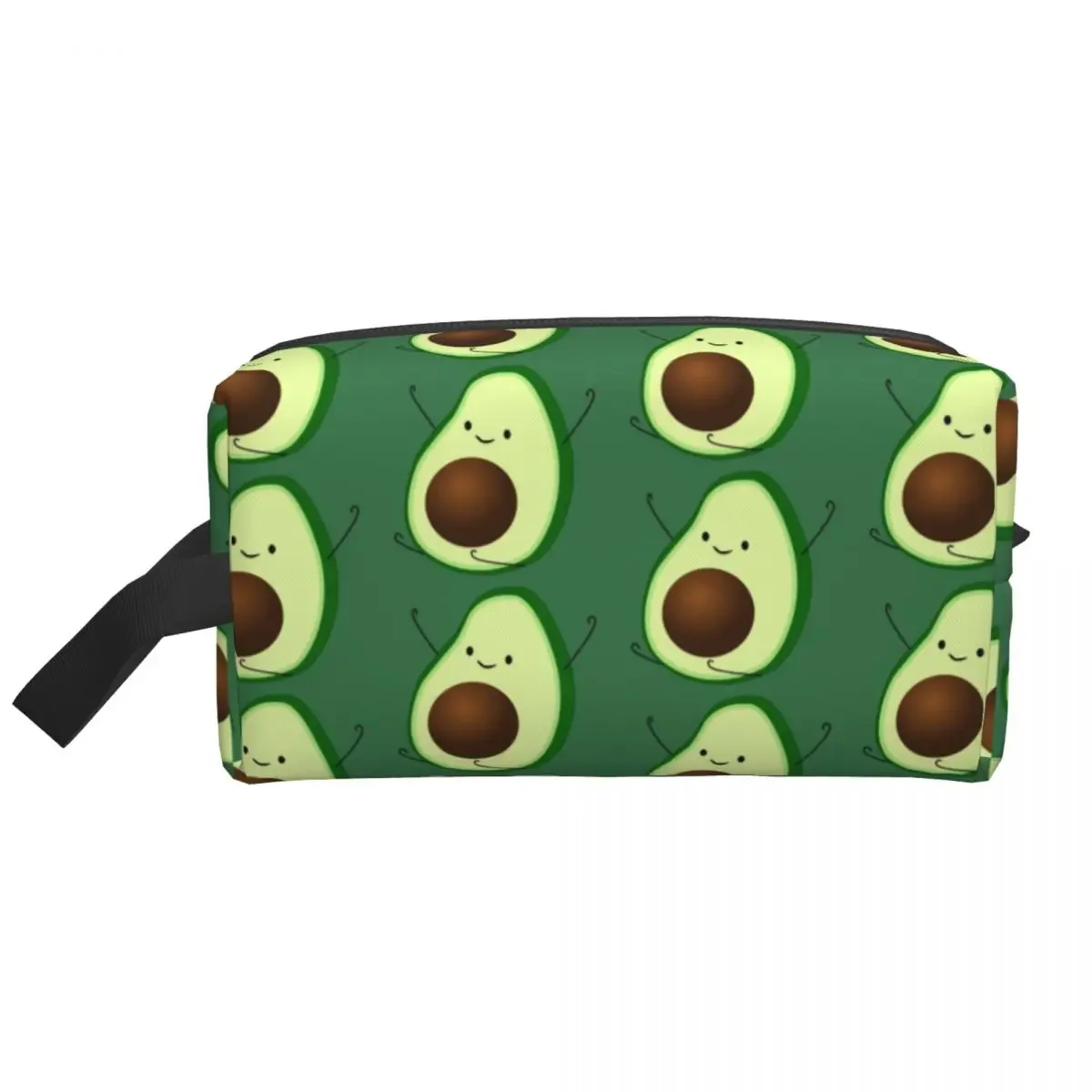 Avocado-Kosmetiktasche für Damen, Kawaii, große Kapazität, veganes Essen, Make-up-Etui, Beauty-Aufbewahrung, Kulturbeutel