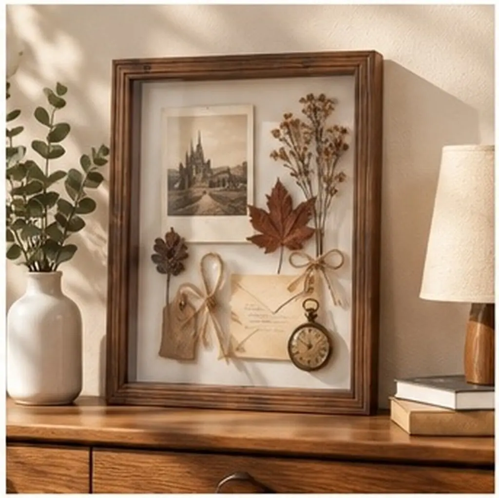 A3 Shadow Box Frame Display Case for Dried Flowers Photos Art Crafts Keepsakes Rustic Decorative Wall Hanging Gift