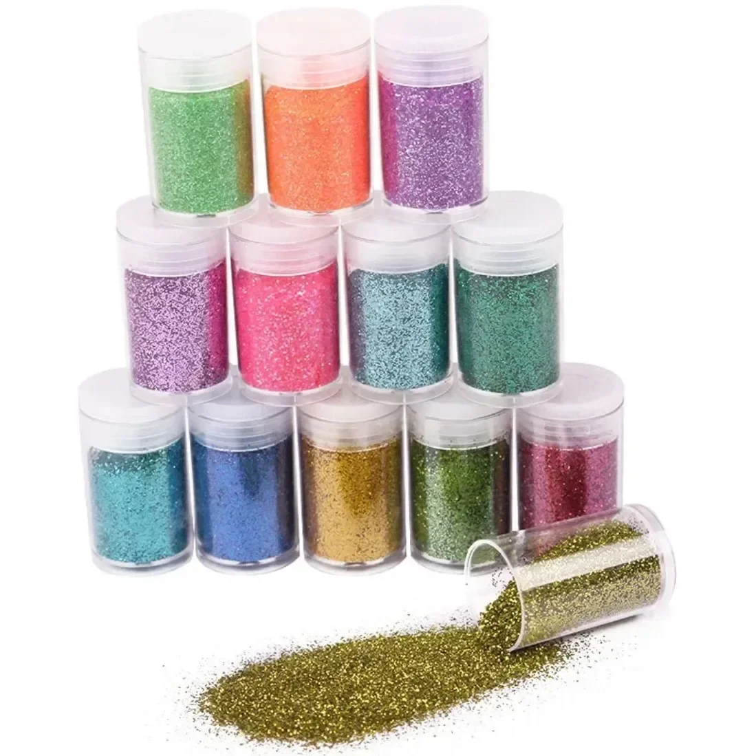 32Colors/Box Solid Color Nail Glitter Powder Acrylic Carving Powder Sculpture Powder 3D Manicure Nail Carving Powder Body Powder