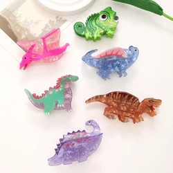 1pc cartoon small dinosaur acrylic hairpin personality trend back head pan hair claw
