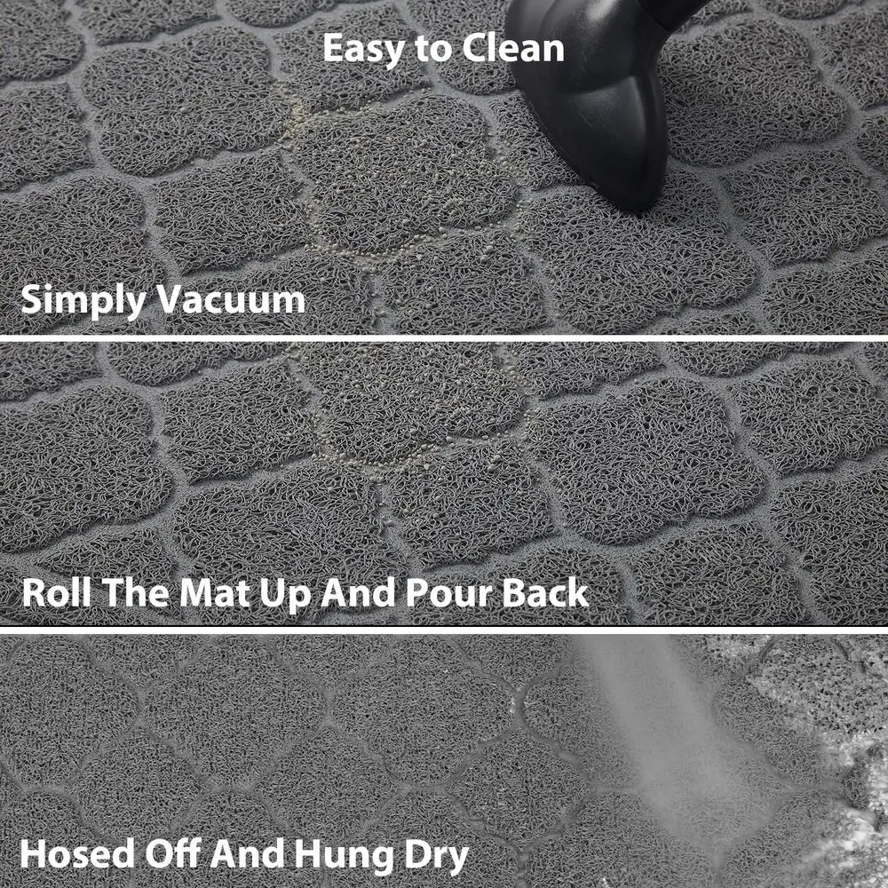 Cat Litter Box Mat, Premium PVC Pad, Durable Trapping Rug, Phthalate Free, Urine-Resistant, Scatter Control, XXL 47 x 36 Inch, G view 6