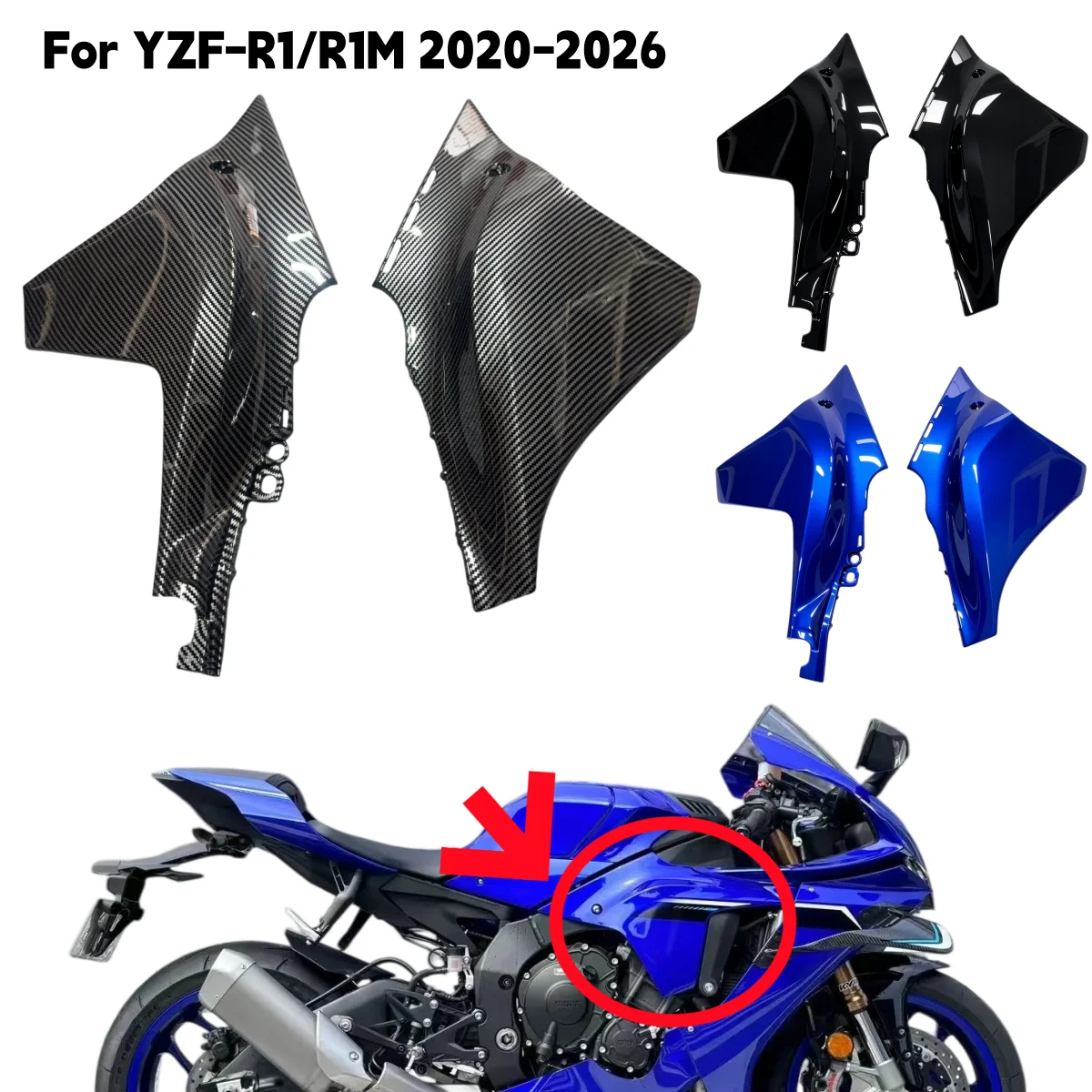 Motorcycle Frame Fairing Kit Body Mid Side Cover Panel Accessories For Yamaha YZF-R1 YZF R1M 2020 2021 2022 2023 2024 2025 2026