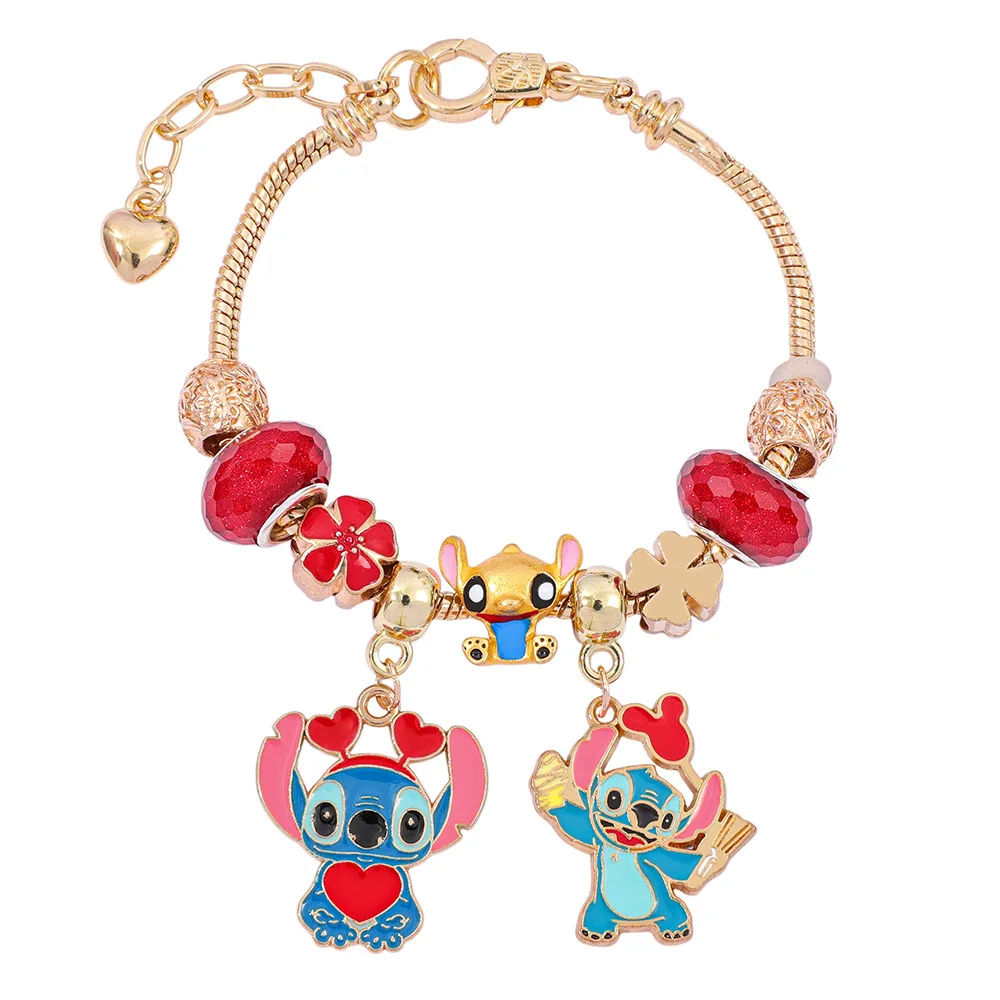 

Disney Stitch Car Accessory，Mirror Hanger Converts to Zinc Alloy Bracelet/Anklet，Multi-Function Collectible，Kids Anklet