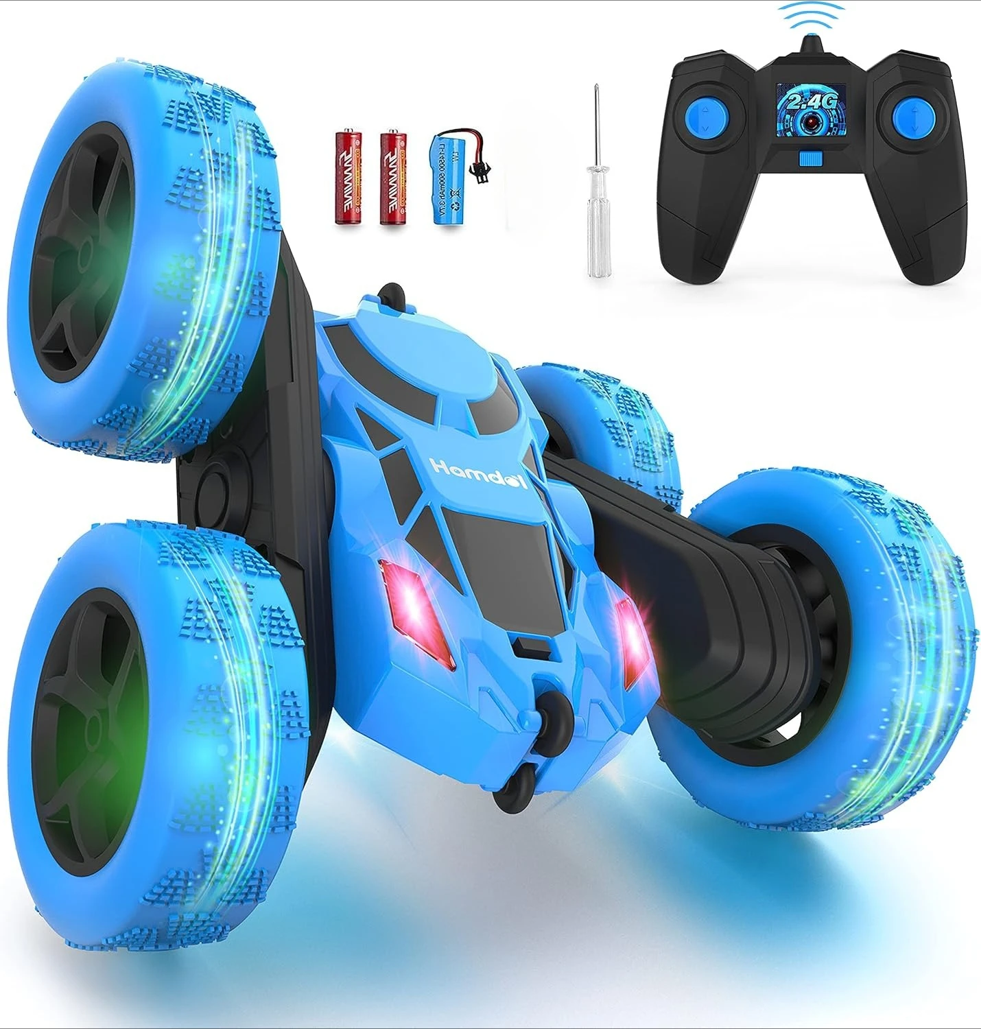 

Remote Control Car Double Sided 360°Rotating 4WD RC Cars with Headlights 2.4GHz Electric Race Stunt Toy Car Rechargeable Toy Car