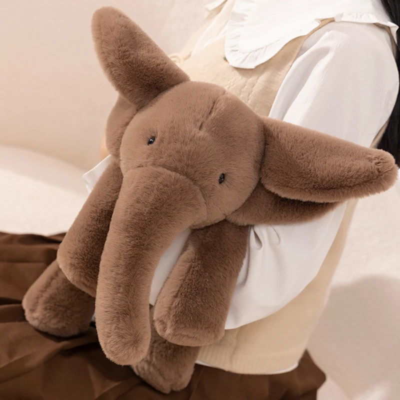 45/60cm High Quality Lifelike Elephant Plush Doll Brown Gray White Super Soft Plush Doll Home Decoration Birthday Gift For Boys