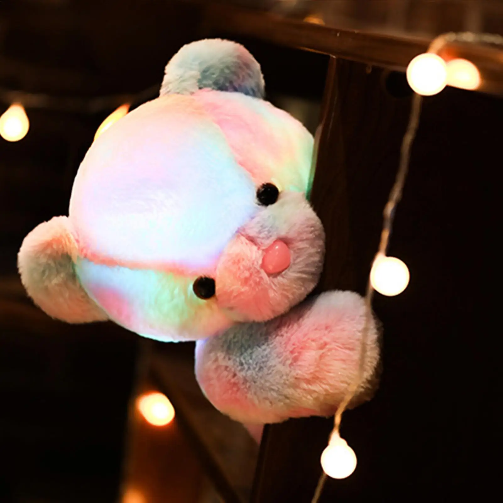 

Мягкий медведь, портативная нежная мягкая игрушка со светодиодными радужными огнями, плюшевый медведь, чучело животного для семьи, друзей, детей, мальчиков и девочек