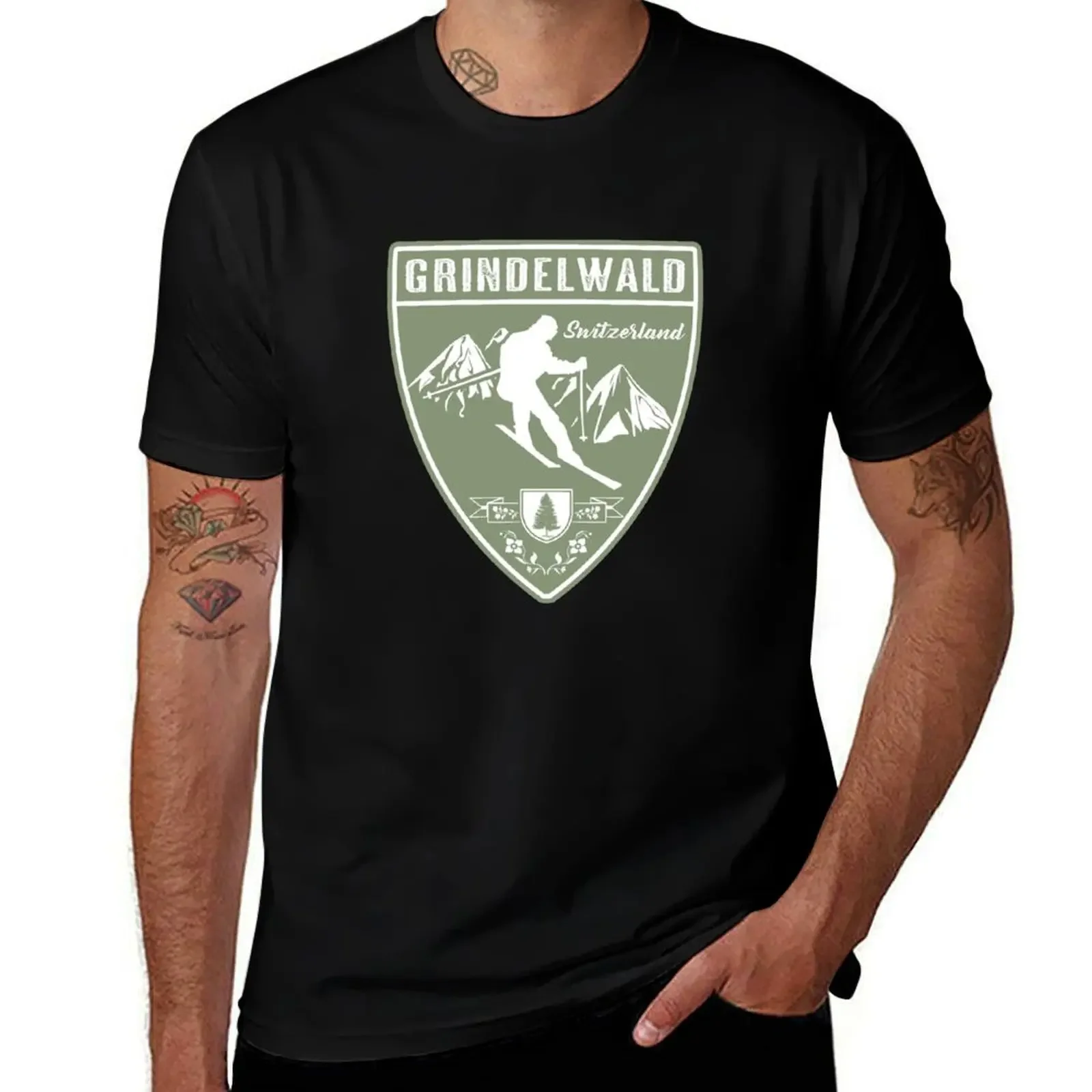 Grindelwald Switzerland T-Shirt plain man t shirt t shirts for men cotton