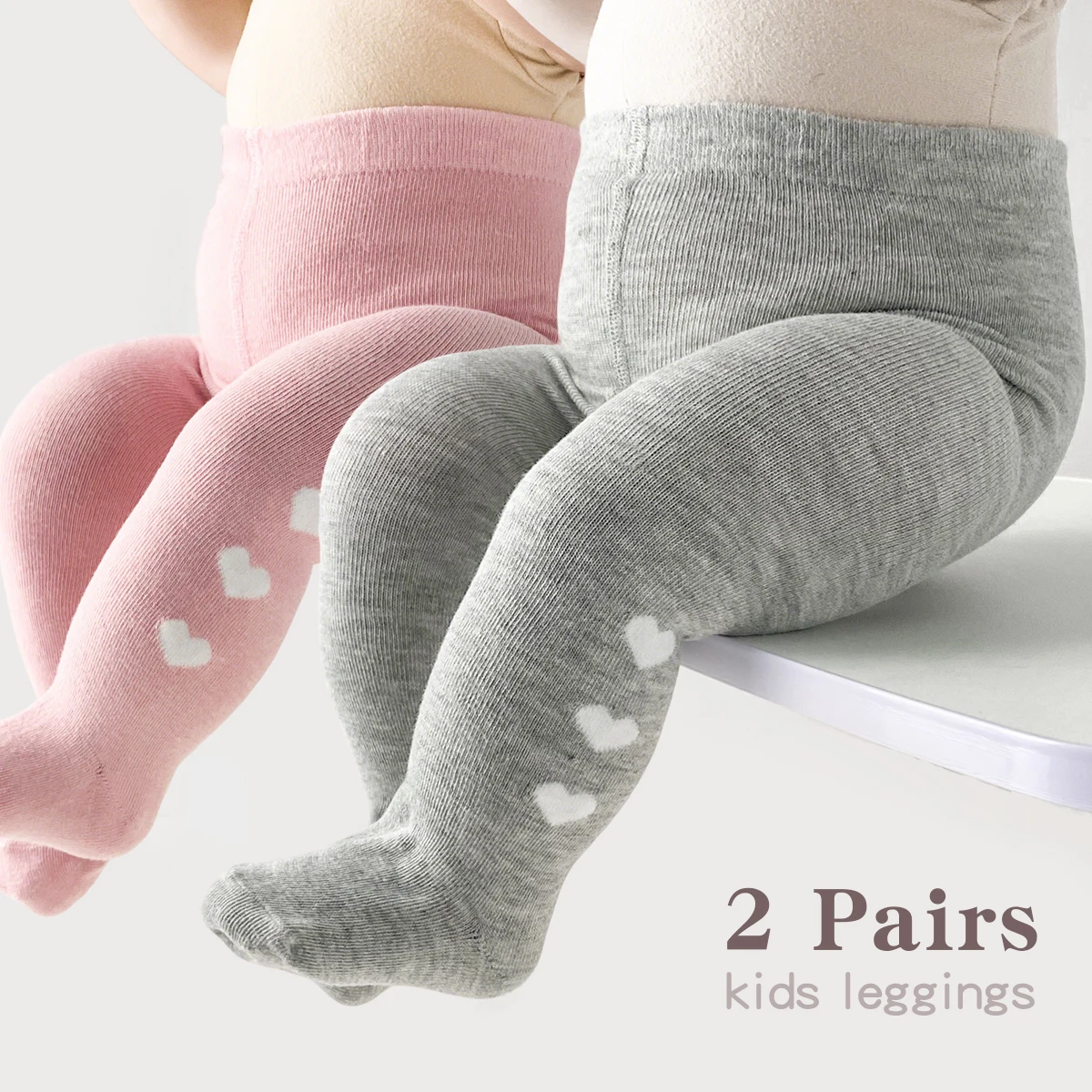 2 Pairs Baby Girl's Leggings and Tights, Children's Pantyhose, Baby Toddler Leggings Socks Suitable for Wearing in All Four Seas view 2