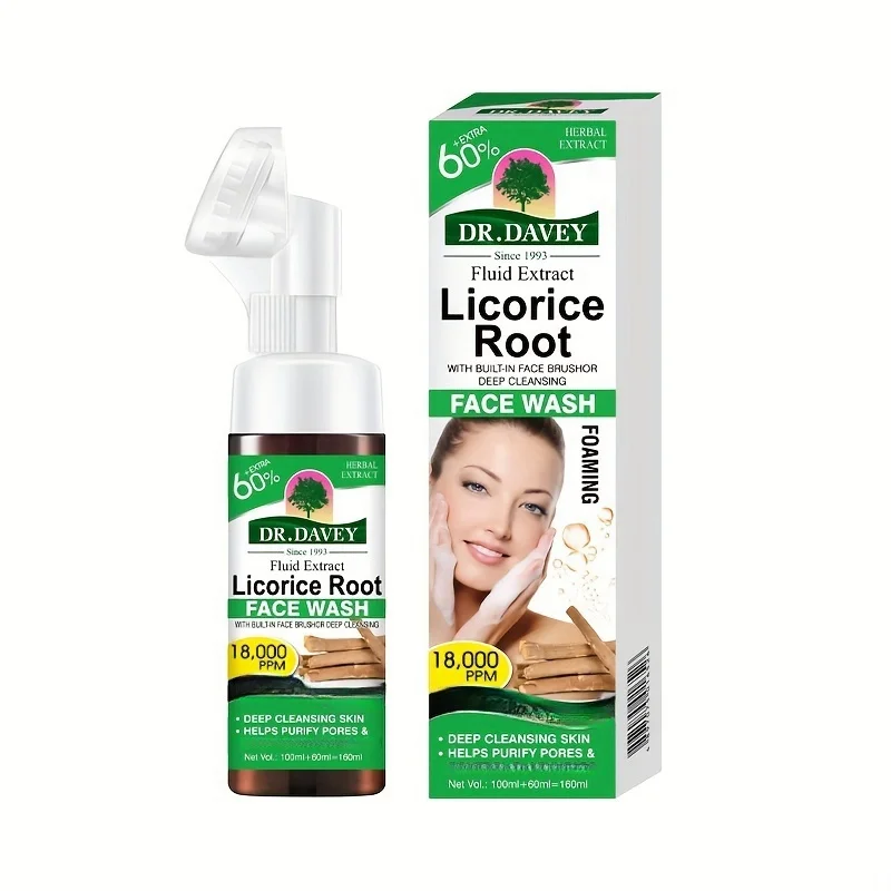 فقاعة موس منظف الوجه Licorice Root Foam Cleanser منظف الفقاعات منظف مرطب للوجه للرجال والنساء يمكن تنظيفه وليس ضيقًا #1