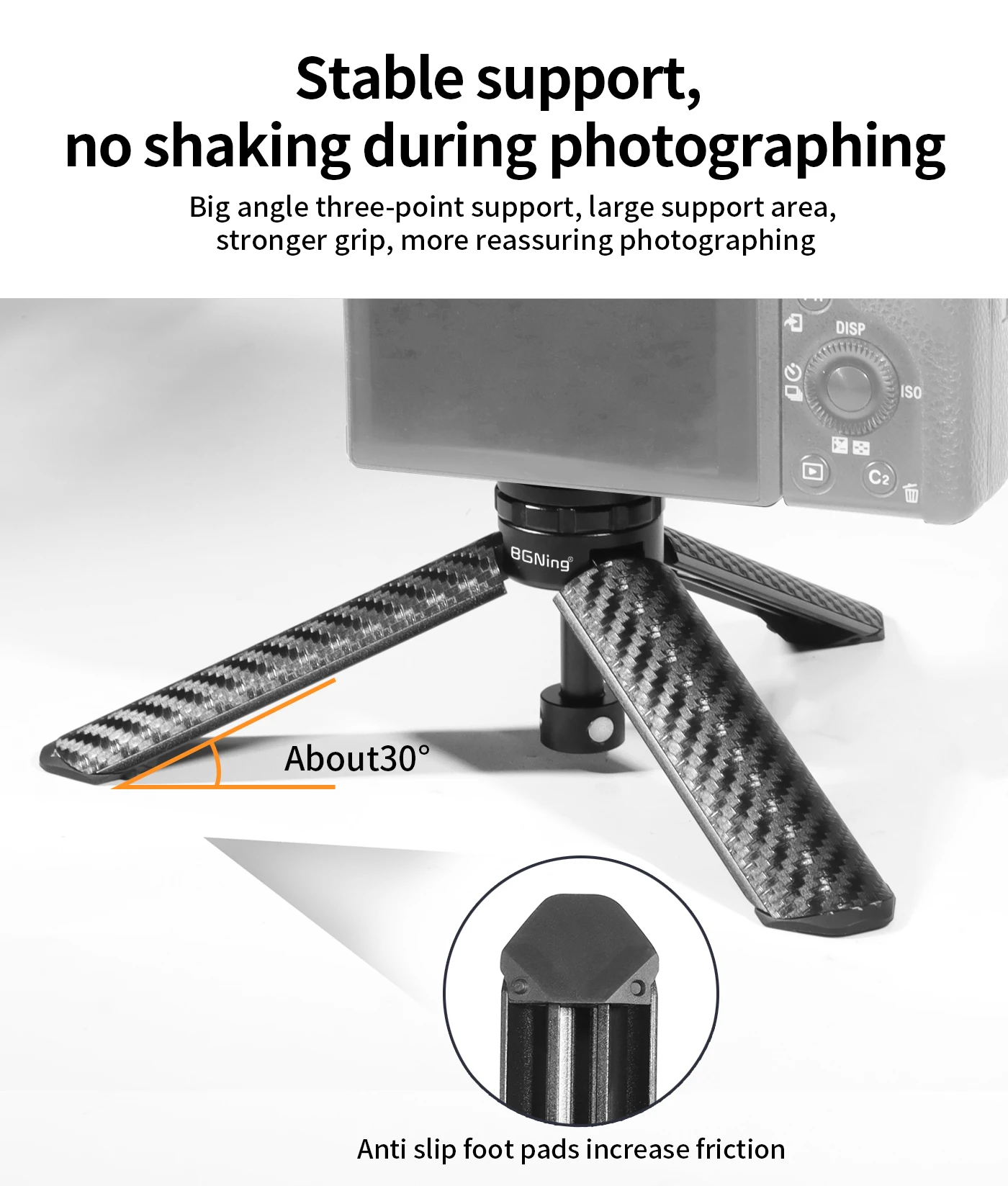 Mini-Vlog-Stativhalterung mit 1/4-Zoll-Adapter für Gopro Insta360 X6 X5 Air OSMO 360 II Action 5Pro Einbeinstativ Selfie-Stick-Stange – Detail 12