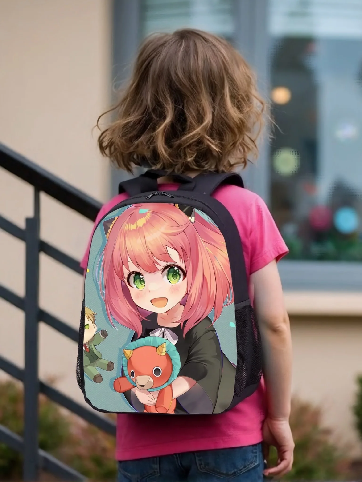 

Cute Spy×Family Cartoon Backpack Elementary Kid Back to School Canvas Book Bag,Lightweight Knapsack Daypack for Student
