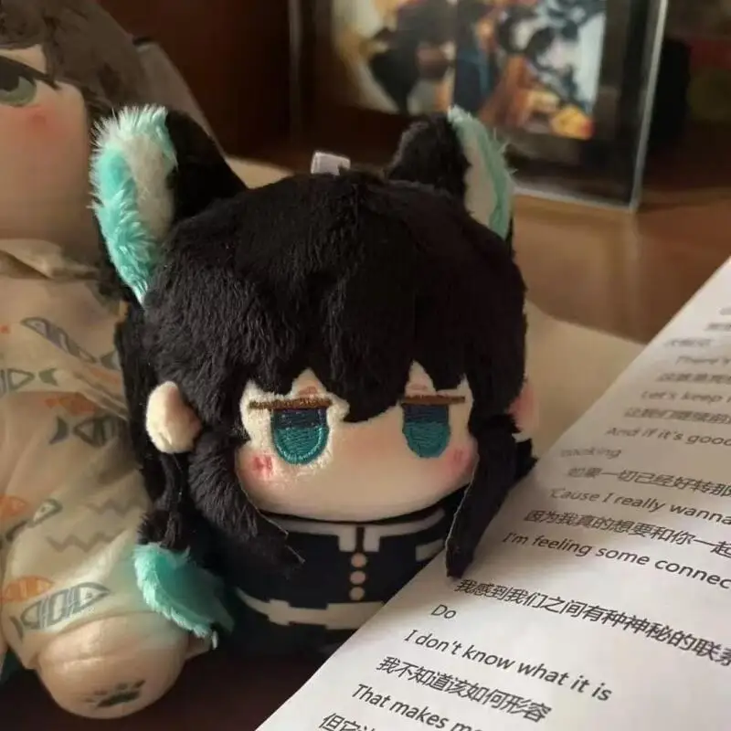 Kimetsu No Yaiba Tokitou Muichiroue Yuichirou Printed Face Plush Doll Keychain Backpack Zipper Decoration Couple Pendant Gift