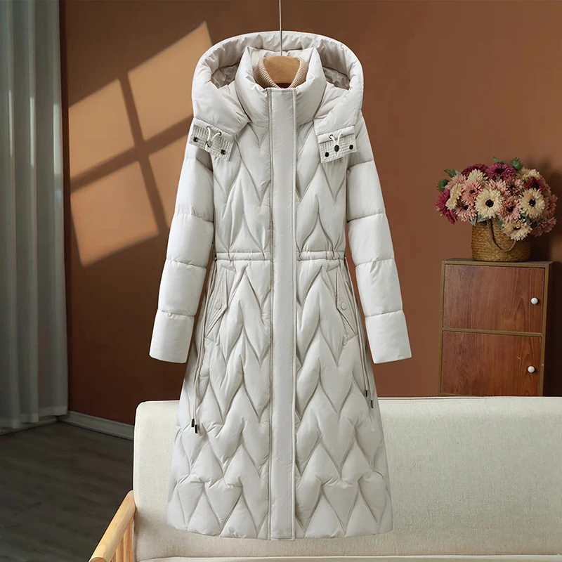 

Winter New Faionable Women's Mid-Length down Cotton Jaet Slimming High-End Cotton Coat Puffy Coat Regular Sve Long