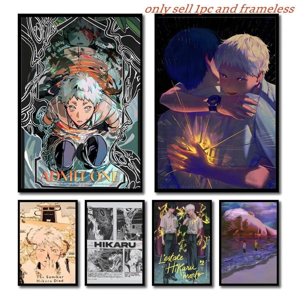 Comic Anime T-The Summer Hikaru Died Poster Self-adhesive Living Room Bedroom Party Bar Decor Moisture-proof Fade-resistant HD