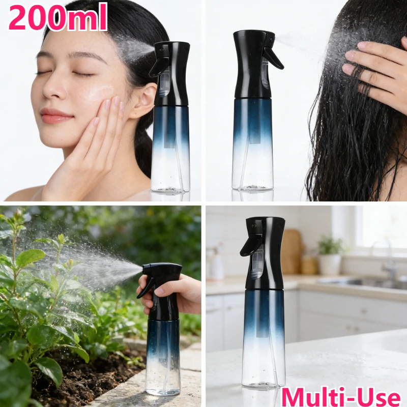 

Black High Pressure Mist Sprayer 200ml, PP Multi-Use Durable Bottle Continuous Gradient for Hairdressing,Beauty, Watering Plants