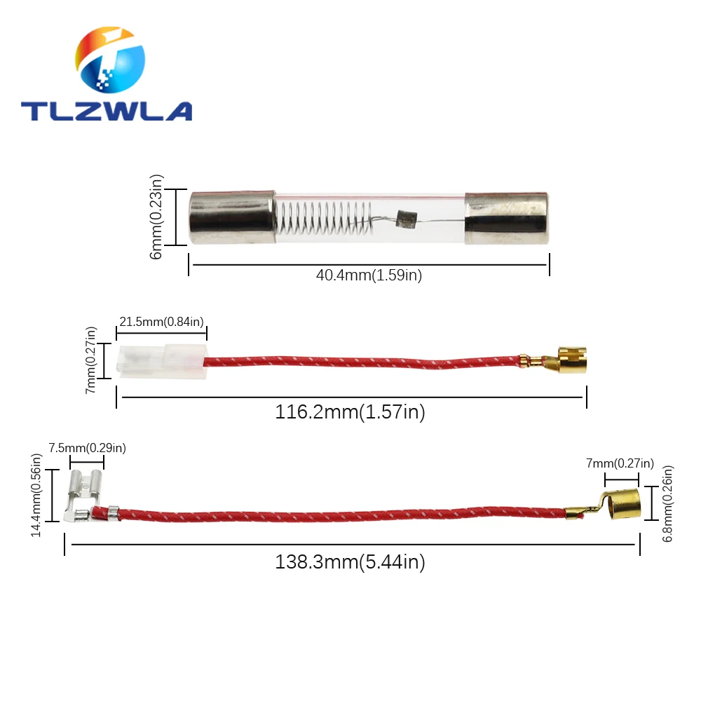 5KV 0.85A 850mA 0.9A 900mA 0.8A 800mA 0.75A Fusible de alto voltaje para hornos microondas Portafusibles universal Hornos microondas Par