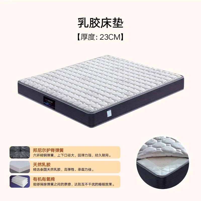 غرفة نوم مزدوجة من الخشب الصلب، سرير حديث وبسيط على الطراز الياباني، تخزين متعدد الوظائف بطول 1.8 متر