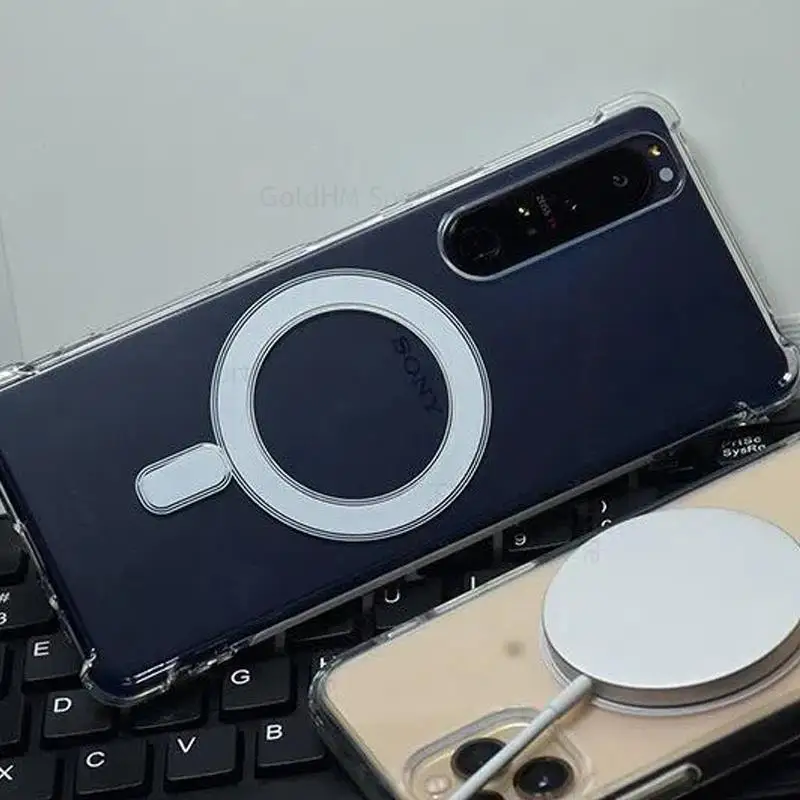 Funda For Sony Xperia 1 5 IV For Magsafe Magnetic Transparent Case For Xperia 5 IV 1 III 1 II Wireless Charging Magsafing Cover