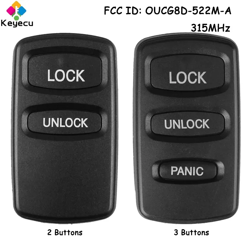 KEYECU Remote Control Car Key With 2 3 Buttons 315MHz for Mitsubishi Montero 1998 1999 2000 2001 2002 - 2006 Fob OUCG8D-522M-A