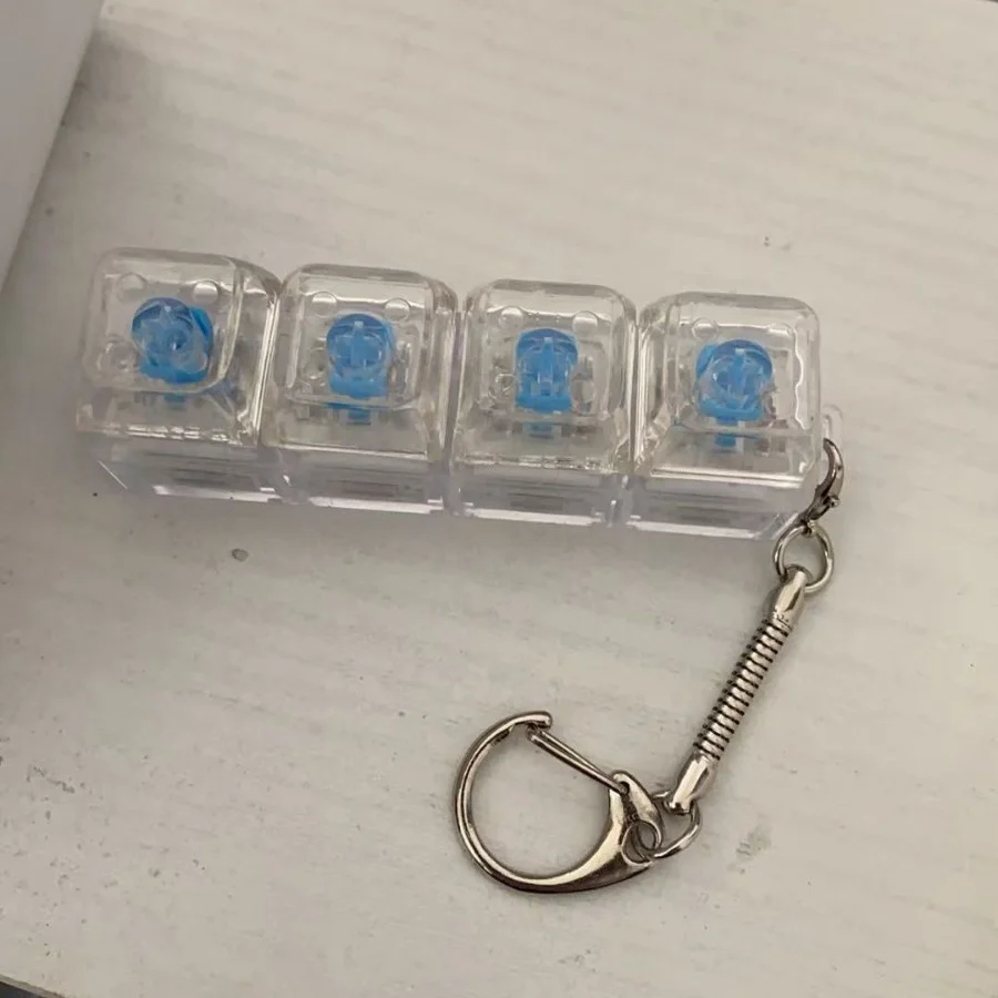 New 3/4/9 Keys Finger Keyboard Keycap Stress Relief Fidget Keychain Pass The Time Key Button Pinch Toy Adult