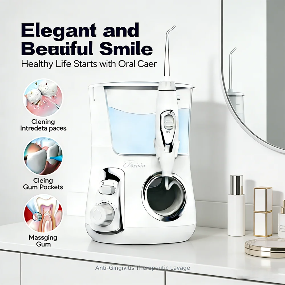 

Электрический ирригатор для полости рта Water Dental Flosser, 800 мл, большой резервуар, 10 режимов, 5 насадок, настольный прибор для ухода за полостью рта