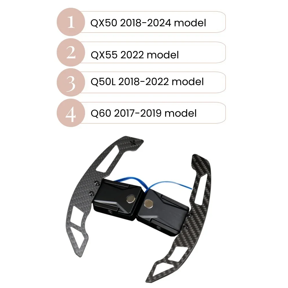 Magnetic Paddle Shifters Carbon Fiber Style For Infiniti QX50 2018-2024 QX55 2022 Q50L 2018-2022 Q60 2017-2019 Car Accessories