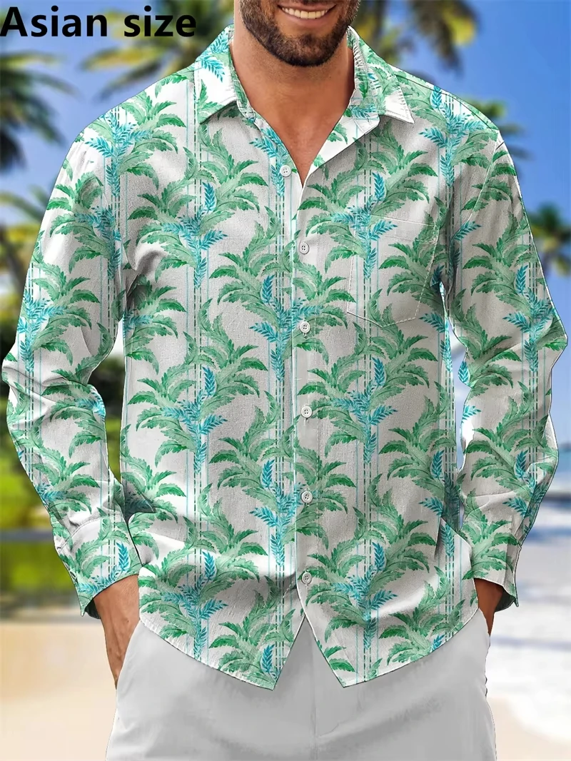 Floral Pattern Fashion Casual Men's Long Sleeve Shirt Formal Shirt Party Evening Summer Spring Autumn Lapel Long Sleeve、
