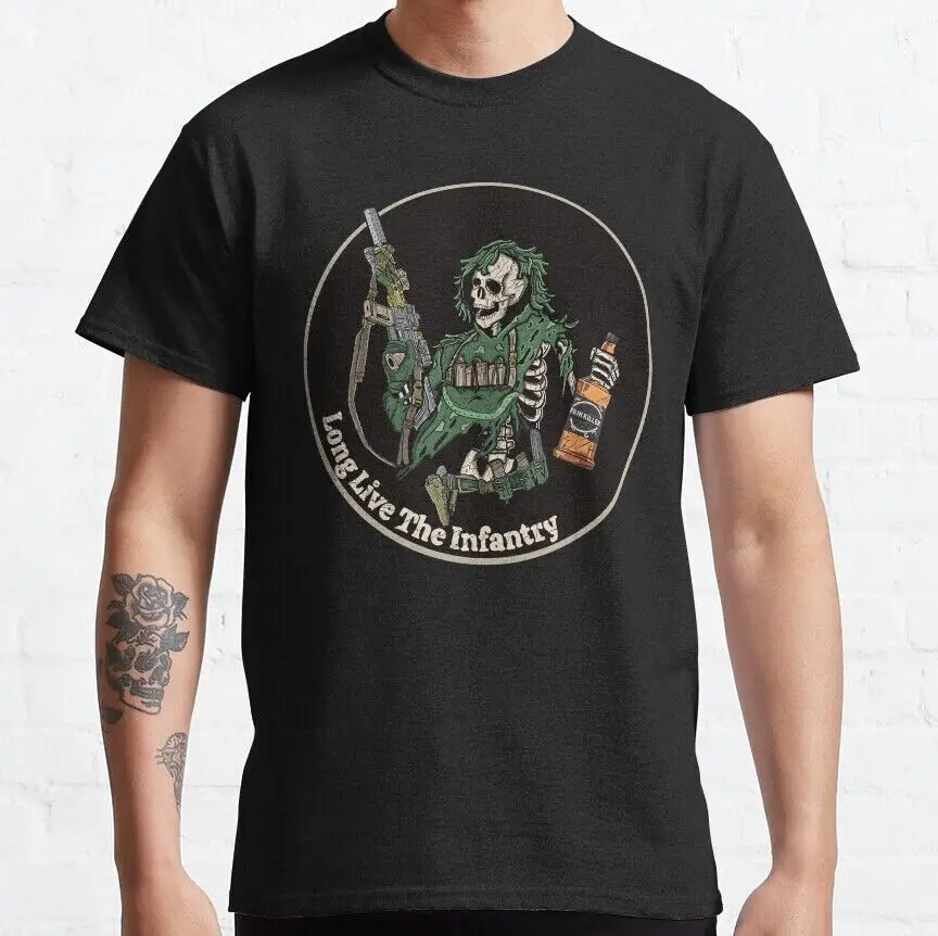 Long Live The Infantry Classic Funny Skull Infantry T-Shirt Anime Graphic T-shirts Y2K Tops New Arrival Unisex Summer