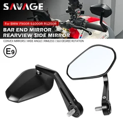 Handlebar End Mirror For BMW F900R S1000R R1300R R1250R R1200R C400X C400GT Adjustable Motorcycle Bar End Side Rearview Mirrors