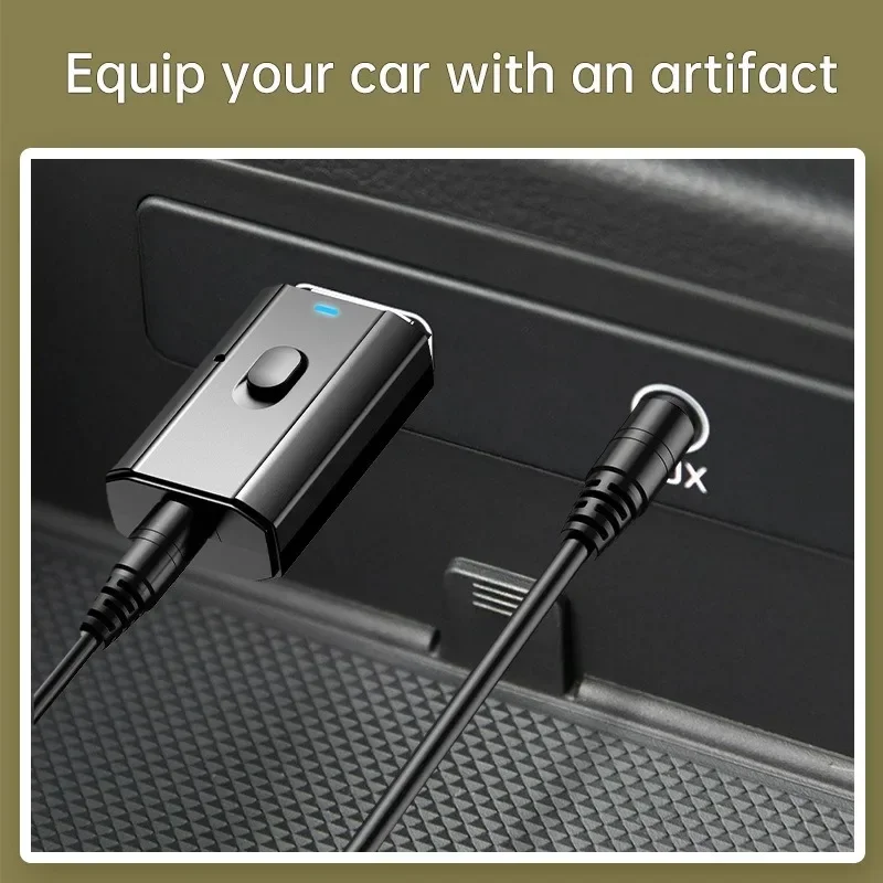 Adaptador de Audio USB Bluetooth 5,0, receptor de Audio para coche, transmisor lanzador, llamada manos libres, adecuado para ordenadores portátiles, altavoces, amplificadores