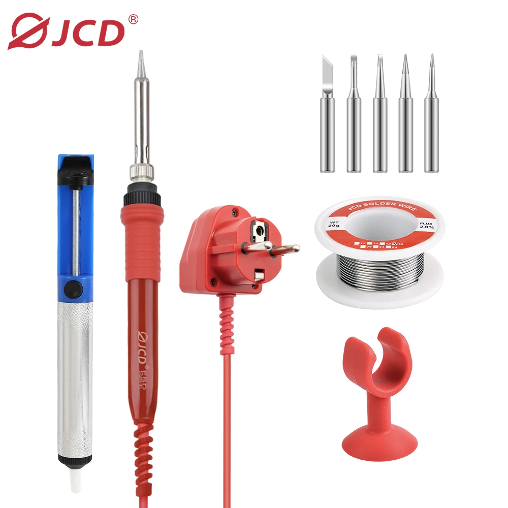 JCD Soldering Iron 908 With Big Turn Button Adjustable Temperatures 60W Welding Equipment Automatic Detection For Soldering