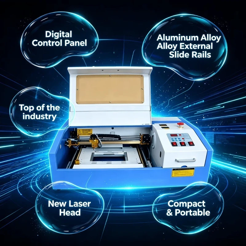 40w 50w Newly Draw Software Automatic Desktop Rubber Stamp Maker Machine