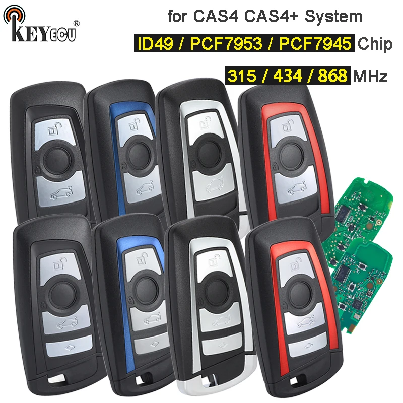 

KEYECU 315/434/868 МГц PCF7953 Чип CAS4+/FEM 3-кнопочный интеллектуальный дистанционный брелок без ключа для BMW 1 2 3 4 5 6 7 серии X3 M2 красный