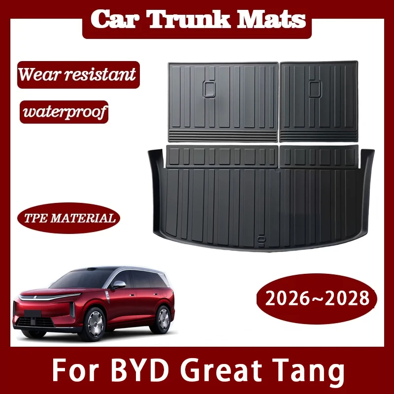 Car Trunk Mats For BYD Great Tang EV 2026 2027 2028 Pad Back Cargo Liner Back Seat Cover Interior Liner Part Auto Accessories