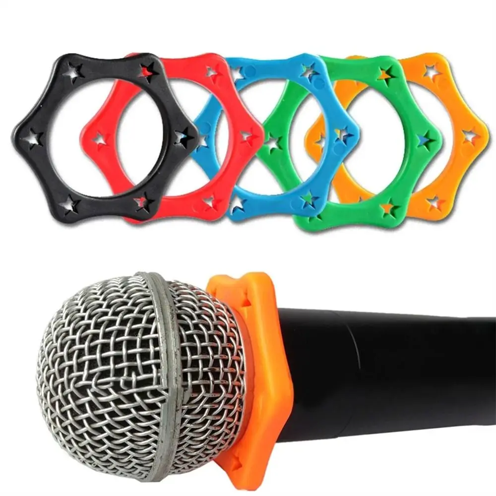 

KTV Shakeproof Handheld Microphone Sleeves Anti-fall Microphone Holder Mic Protection Ring Microphone Ring Bottom Rod Sleeve