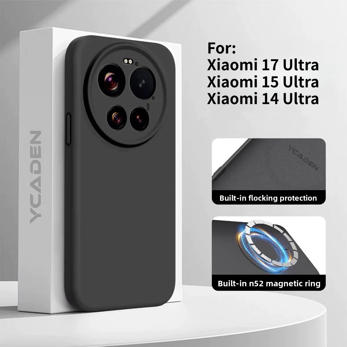 Nouvelle coque en silicone liquide magnétique pour Xiaomi 17 15 14 Ultra, compatible avec la charge sans fil, pour XiaoMi 17Ultra Funda