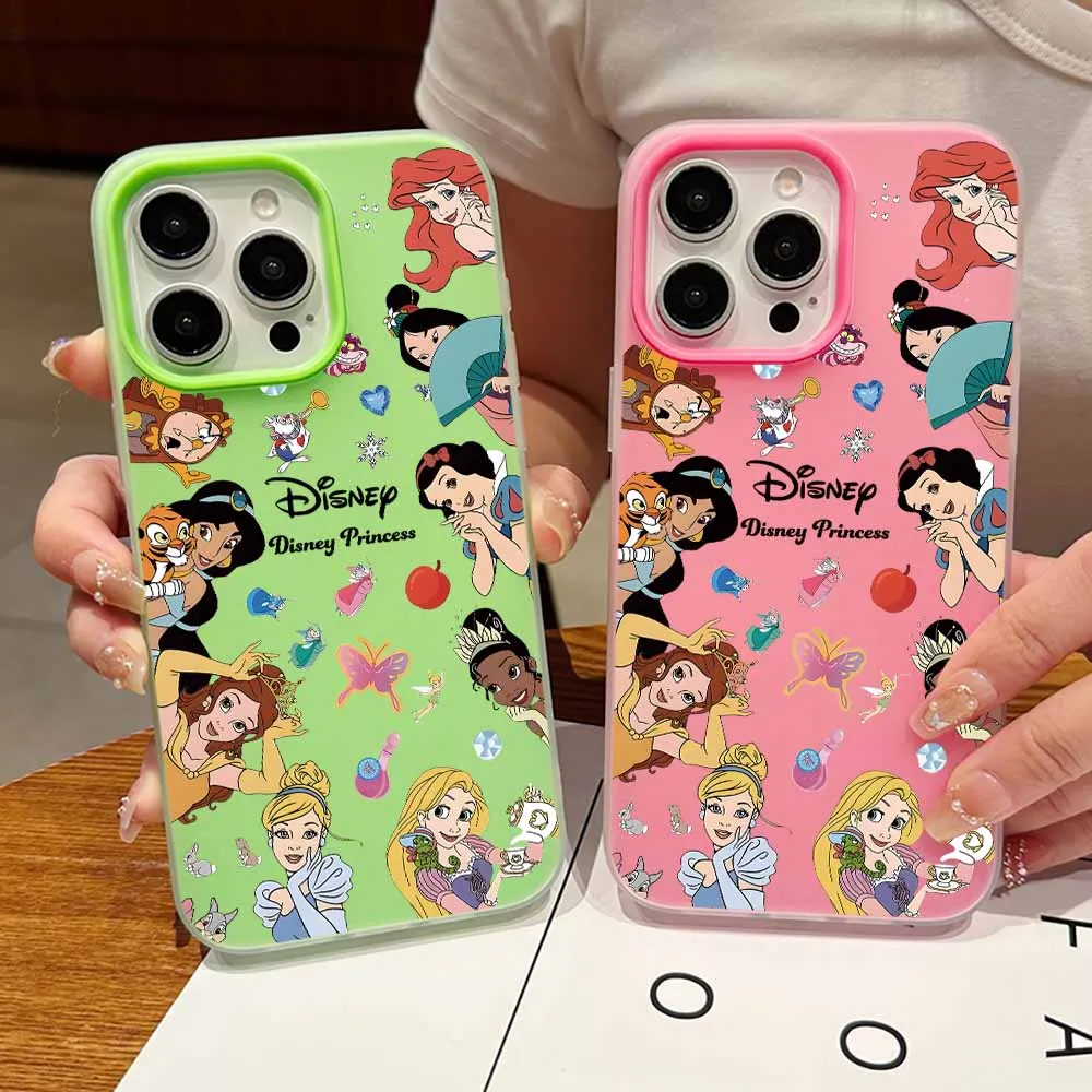 Coque de téléphone princesse Disney, étui à la mode pour iPhone 17 AIR 16 15 14 13 12 11 Pro Max Plus, coque mate au toucher