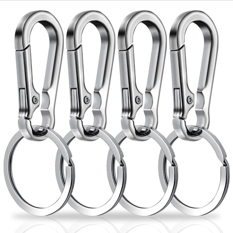 Portable 4Pcs Metal Carabiner Clip Keychain, Key Holder Hook Organizer, Multi-purpose Car Key Finder Clips for Daily Outdoor Use
