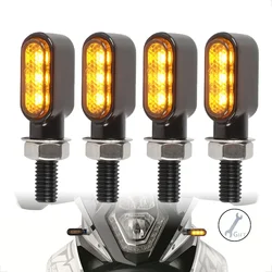 8mm Mini Led Motorcycle Turn Signal Light Lamp Indicators Blinker Amber Clignotant Moto 3Leds 12V for Yamaha Kawasaki Cafe Racer