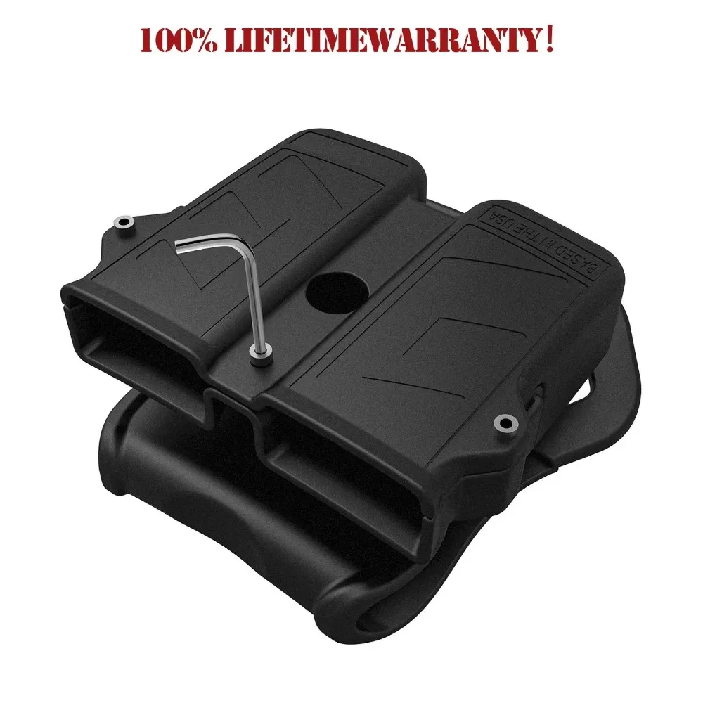 MAGORUI Double Mag Holder, Universal Mag Holder for 9mm 10mm .40 .45 Single & Double Stack Mag Pouch