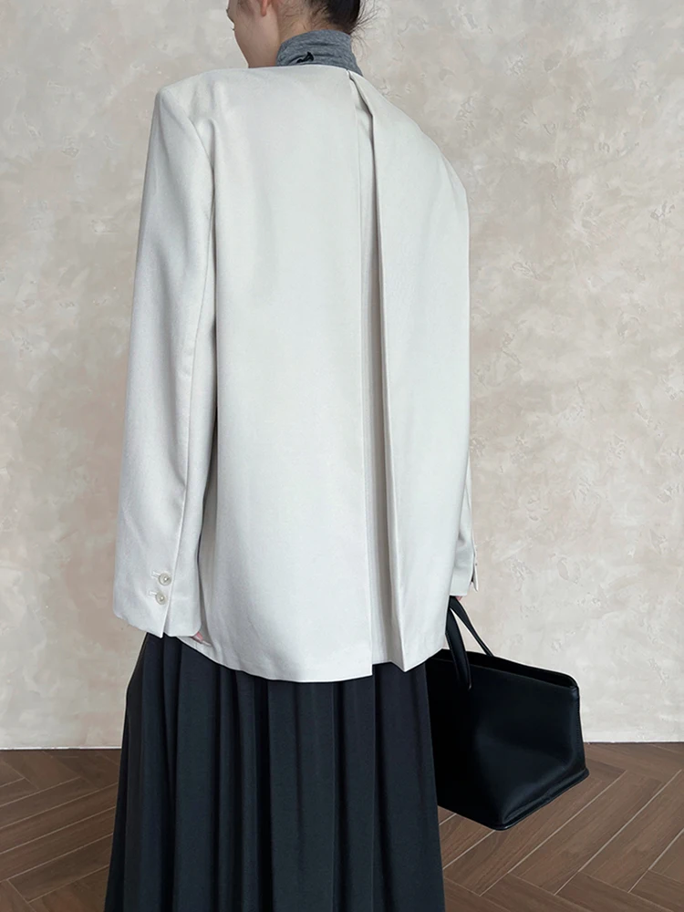 FANAN Fashion Designer Blazer con giunture sul retro per le donne Scollo a V doppio petto Giacche a maniche lunghe Cappotti femminili 2025 Autunno Nuovo