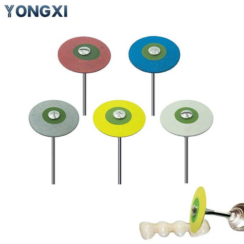 YONGXI Dental Supplies Orthodontics Polish Wheel for Porcelain Zirconia Restorations Dentistry Tool HP 26mm Five Size Wheels