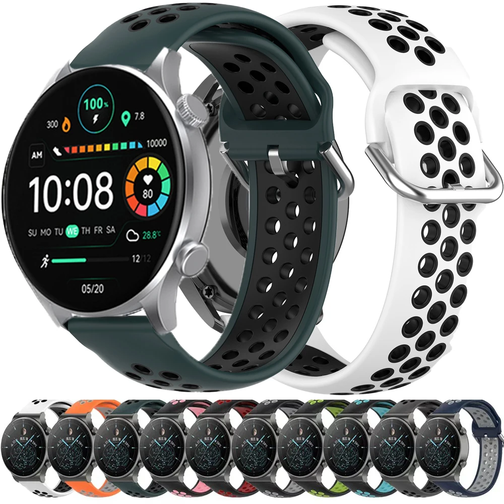 Soft Ventilate Silicone Strap For Haylou Watch RS5/R8/S8/2 Pro Solar Lite/Plus RT3/LS05 GST/Lite RT/2/3 GS RS4/Plus Ls02 Band
