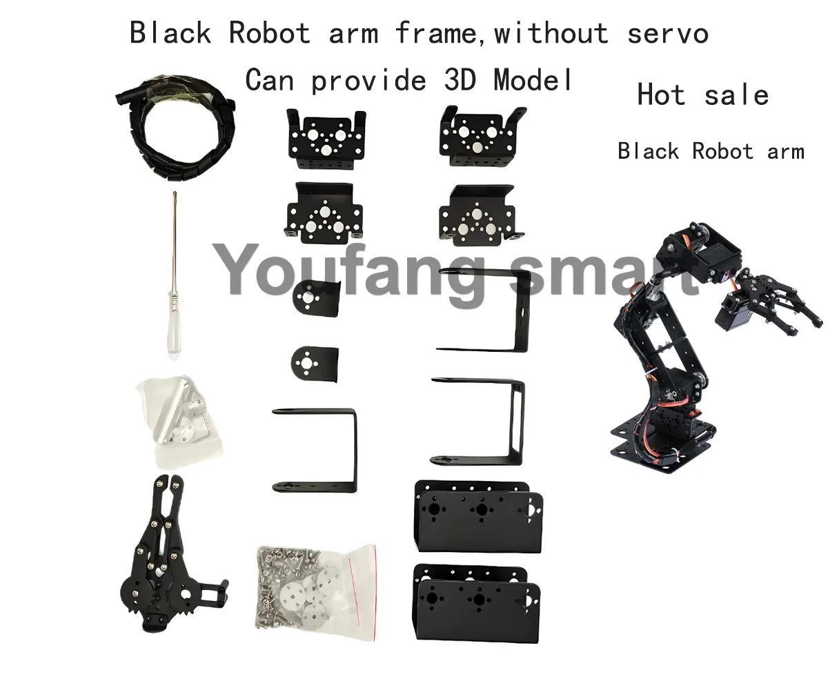 6 DOF Robot Manipulator Metal Alloy Mechanical Arm Clamp Claw DIY Kit for Arduino MG996R Robotic Education EP32 Open Source Code