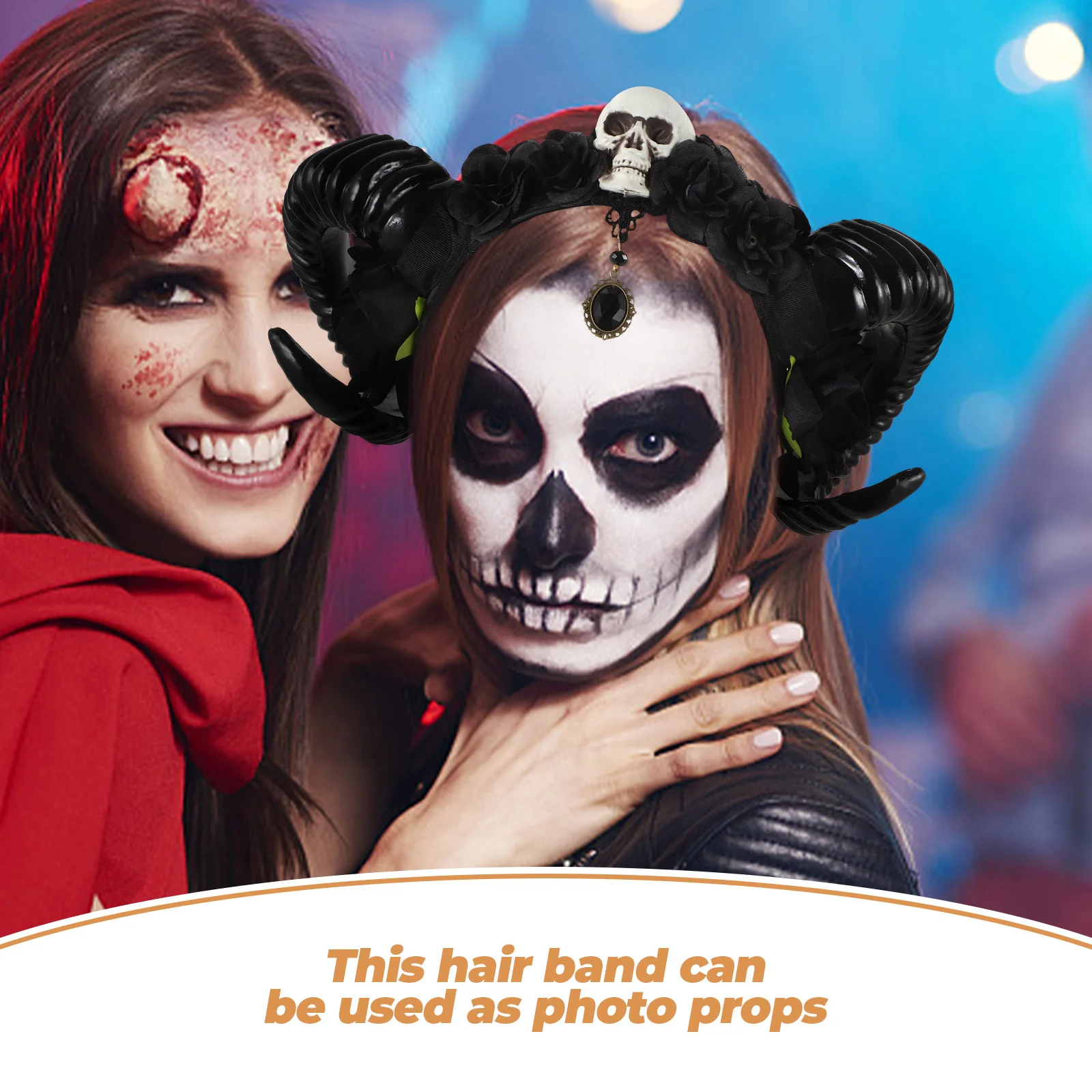 

Повязка на голову с рогом, пластиковая ткань, удобная повязка на голову для Хэллоуина, косплея, праздничный аксессуар для головы, повязка на голову с рогом