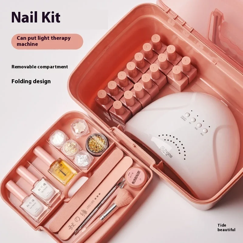 Portable Nail Tools Storage Box Anti-Dust Nail Polish Plastic Storage Box Large Capacity Storage Nail Enhancement Box