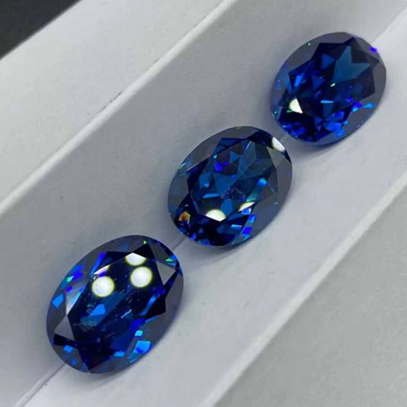 Brilliant Aquamarine Sapphire 13x18mm 15.0Ct Oval Shape Cut Loose Gemstone Synthetic Gem For Jewelry DIY